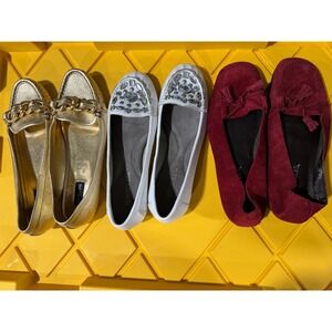 Aerosoles Women Flats Shoes Slip On Loafers Gold White Red Size 8